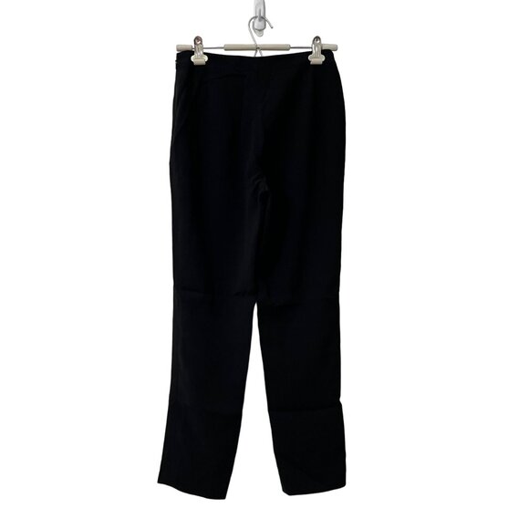 Lafayette 148 NY Black Bleeker Side Zip Wool Slim Straight Leg Dress Pants 10 - Picture 4 of 5